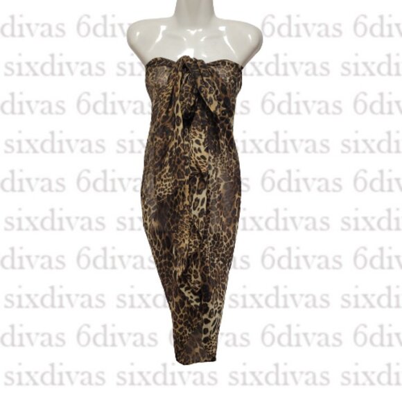 Animal Print Sarong Shawl Pareo Rectangular Beach Wrap - Picture 13 of 13